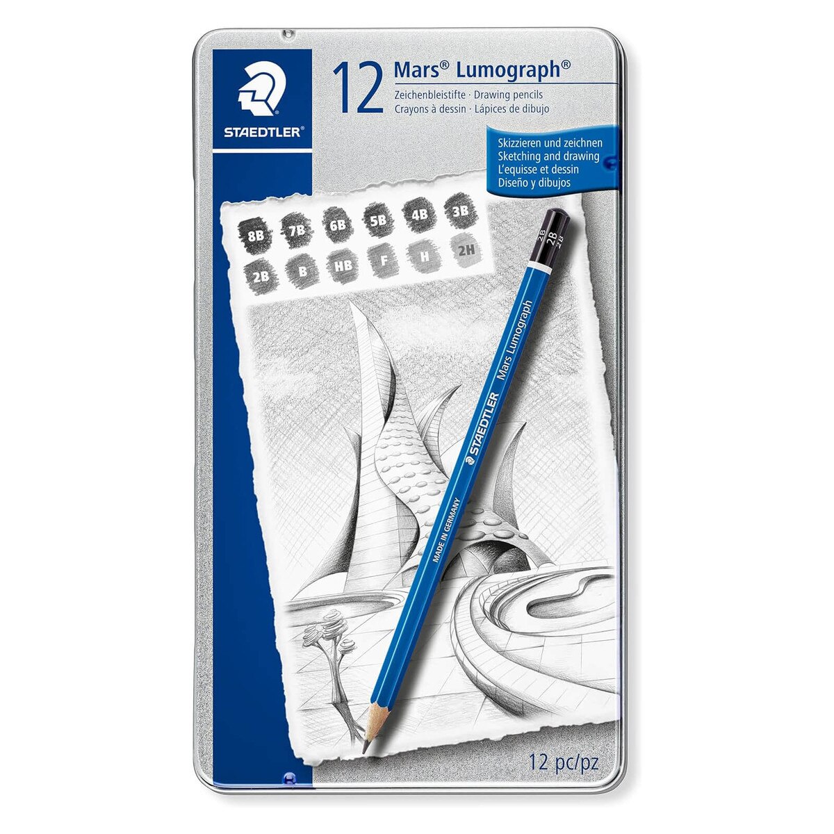 Staedtler Mars Lumograph 12 Graphite Pencil Set